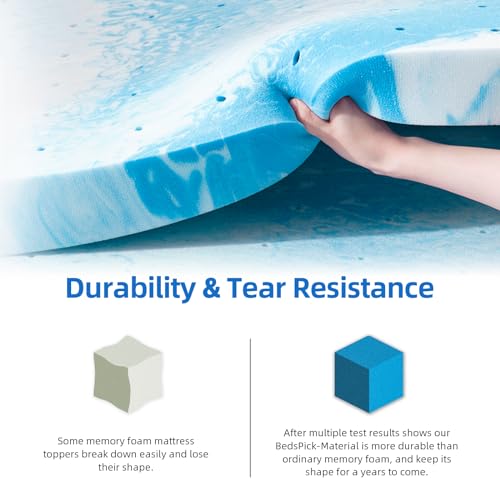 BedsPick 3 Inch Gel Memory Foam Mattress Topper for Twin Size Bed V71618