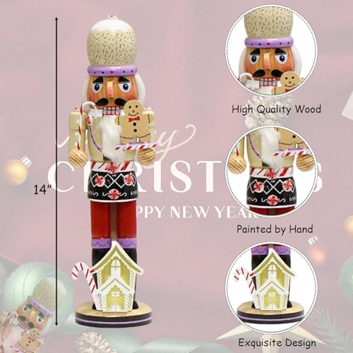 Gingerbread Nutcracker Figure 14 Inch Christmas Wooden Decor K36734