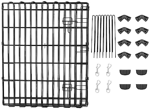 Amazon Basics Foldable Octagonal Metal Dog Playpen, Extra Large, Black G18040