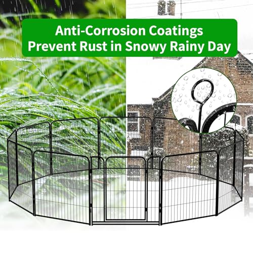 Dog Playpen Outdoor Extra Wide 12 Panels Heavy Duty 40" Height with Doors Portable G77703