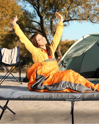 Sportneer Camping Cot, Portable Military Cot for Adults, Heavy Duty Folding Bed, Supports 330 Lbs F424597