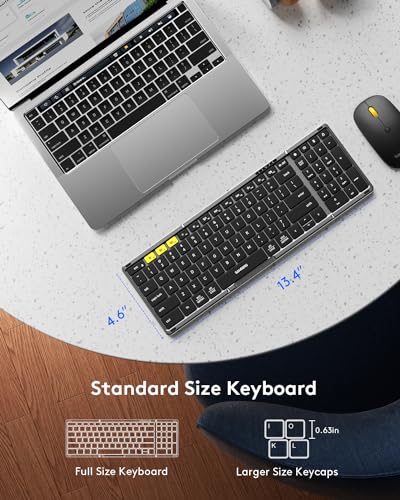 Samsers Foldable Bluetooth Keyboard and Mouse Combo, 2.4G + BT5.0, USB-C Rechargeable, for Windows Android iOS Mac OS N54454