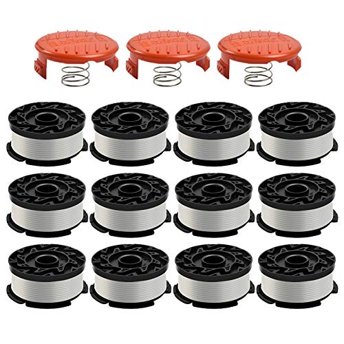 Weed Eater String Trimmer Line for Black and Decker Trimmer/Edger, AF-100, 6 Spools & 1 Cap