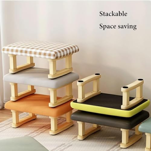 ZAJ Foot Stool Ottoman with Wooden U Shaped Legs for Bedroom S739197