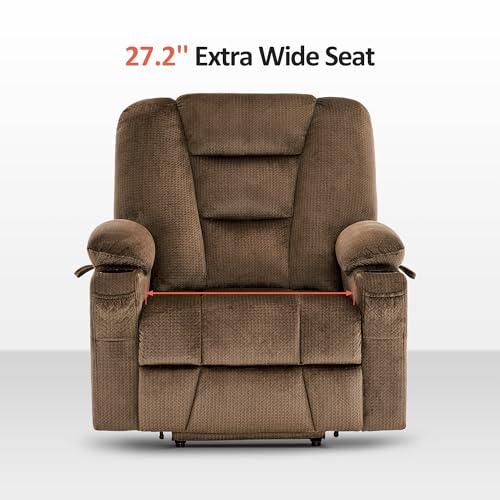 MCombo Small Power Lift Recliner Chair with Massage and Heat, Brown N356790