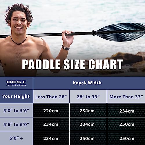 Carbon Fiber Kayak Paddle for Adults, 220cm H326