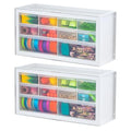 IRIS USA Plastic Drawer Storage Organizer, 24-Drawer Cabinet, White L6685