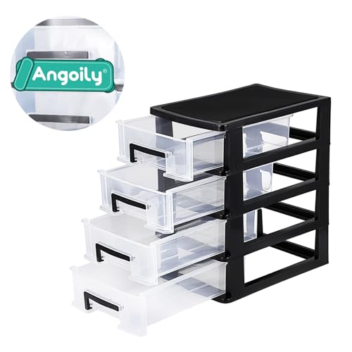 Angoily 4 Drawer Desk Organizer, Plastic Storage Box for Office and Bathroom D28845