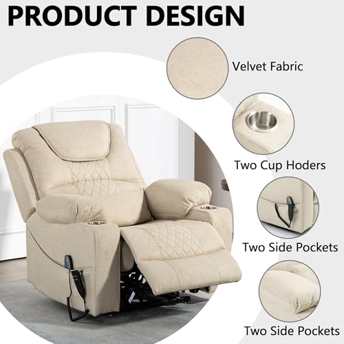 Power Lift Chair Recliner with Massage and Heat for Adults, Dual Motor H2507
