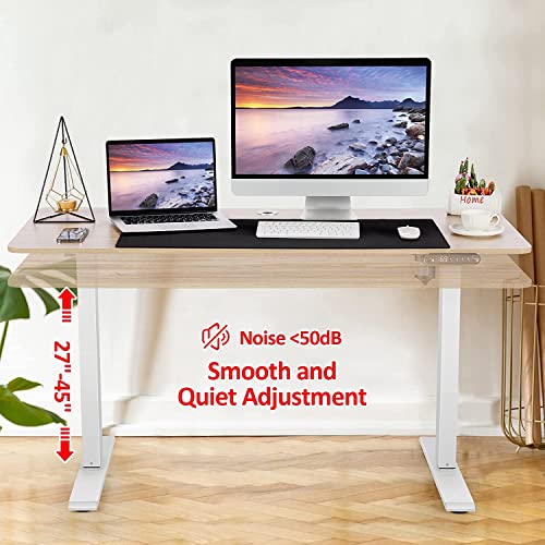 Electric Standing Desk with Charging Station, Oak W842676