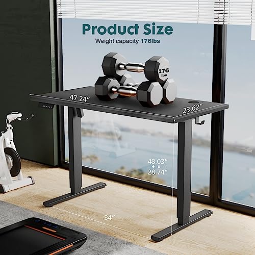 Adjustable Height Electric Standing Desk 55x24 Inch Black W5266