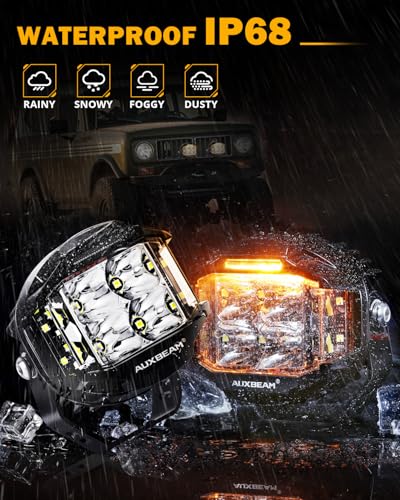 Auxbeam V-MAX Series 72W LED Pod Driving Lights with Amber DRL M188641