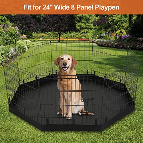 PJYuCien Dog Playpen - Metal Foldable Exercise Pen with Bottom Pad for Small Medium Pets C352