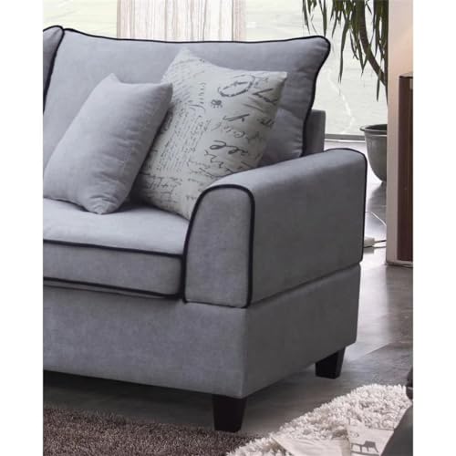 Light Gray Fabric Sectional Sofa with Left-Facing Chaise X1934
