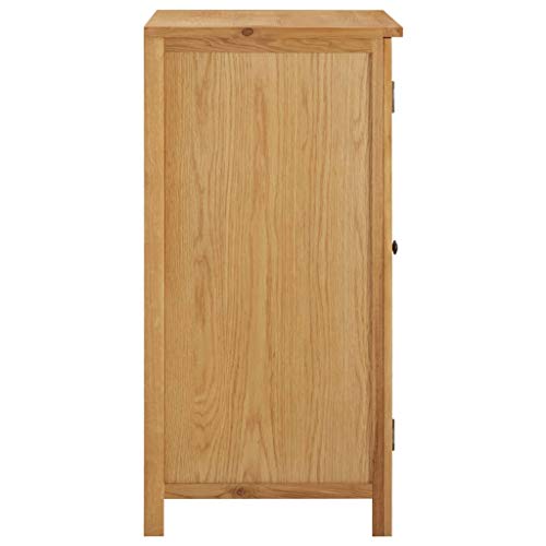 Solid Oak Wood Wardrobe with Hanging Rail and Drawers N32694