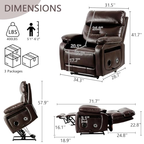 Dual Motor Power Lift Recliner Chair with Heat & Massage, Beige G98490
