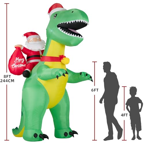 8FT Christmas Inflatables Santa Claus with Christmas Tree, LED Lights, Outdoor Yard Decor B208795