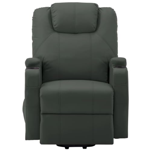 vidaXL Electric Power Lift Massage Chair with Vibration, Black Faux Leather N279187