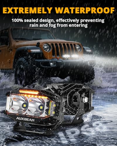 Auxbeam V-MAX Series 72W LED Pod Driving Lights with Amber DRL M188641
