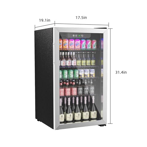 Compact Freestanding Beverage Refrigerator and Skincare Fridge, 0.9 Cu Ft Mini Fridge N768451