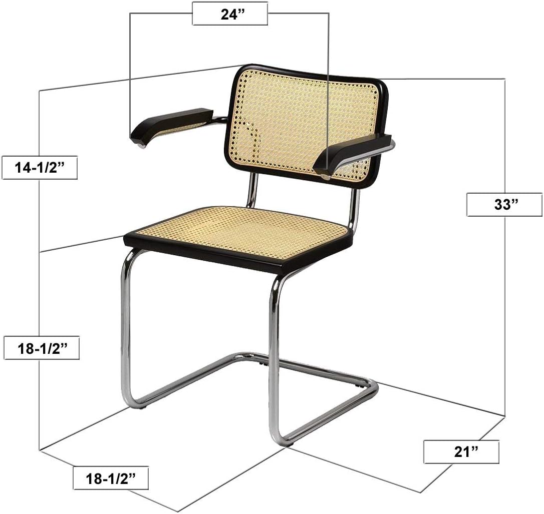 Marcel Breuer Cesca Cane Cantilever Armchair with Chrome Frame Q26386