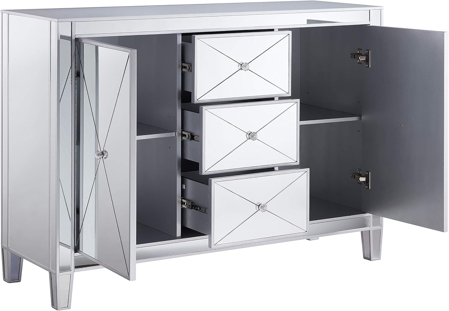 SEI Furniture Mirage Mirrored 3 Drawer Cabinet P358095