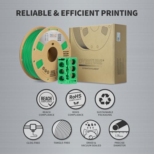 OVERTURE PLA Plus Filament 1.75mm 1kg Black S915984