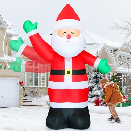 GOOSH 8.8 FT Waving Christmas Inflatables Santa Claus Outdoor Yard Decor P34196