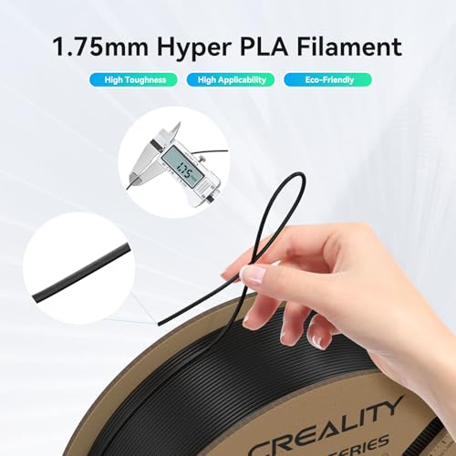 Creality Hyper PLA Filament 1.75mm High Speed 3D Printer Filament, 4 Pack 1kg Spool, Black & White K3786