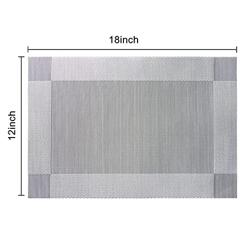 Woven Vinyl Placemats Set of 6, Heat Resistant & Washable B471