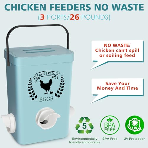 Hanging Chicken Feeder and Waterer Set 3 Gallon T8521