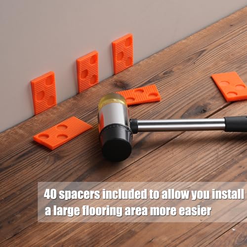 REXBETI 44-Piece Laminate Wood Flooring Installation Kit with Tapping Block, Pull Bar, Mallet and Spacers U4801