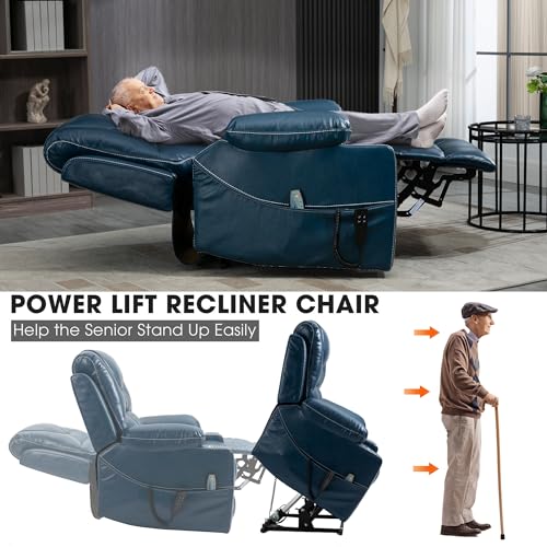Power Lift Chair Recliner with Massage and Heat for Adults, Dual Motor H2507