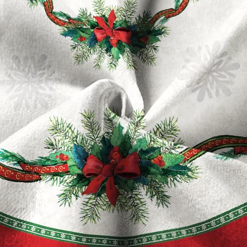 Christmas Tree Skirt 36 Inches with Ribbon Holly, Winter Xmas Tree Mat M27278