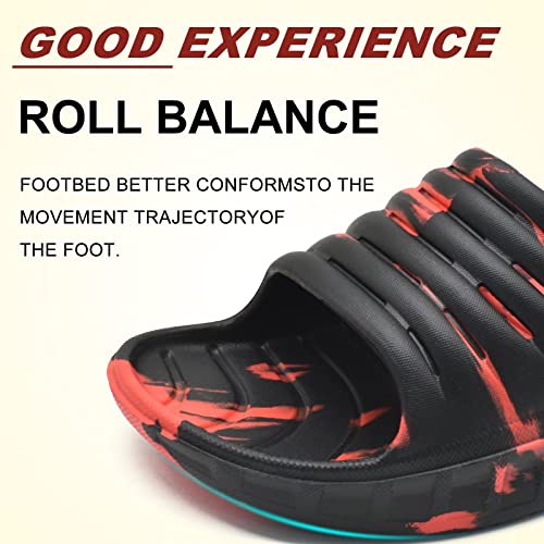 KuaiLu Men's Recovery Sandals Orthotic Cushion Open Toe Sport Slides D332788