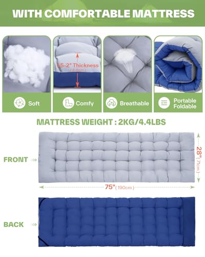 Sportneer Camping Cot for Adults with Mattress, Heavy Duty Folding Portable Bed R956