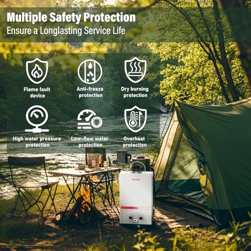 Propane Tankless Water Heater 10L Portable for Camping, RV Shower G99362