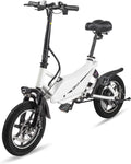 Winado 14" Electric Bike for Adults, 350W Folding Electric Bicycle with Pedal, Dual Shock Absorber, Dual Disc Brakes, Max Range 25Miles, Foldable Commuter City Ebike for Adults/Teens