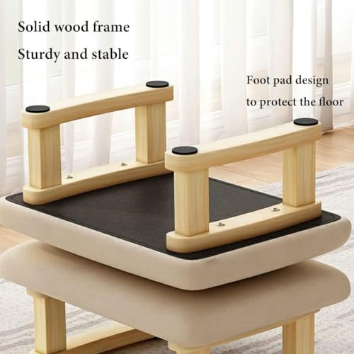 ZAJ Foot Stool Ottoman with Wooden U Shaped Legs for Bedroom S739197