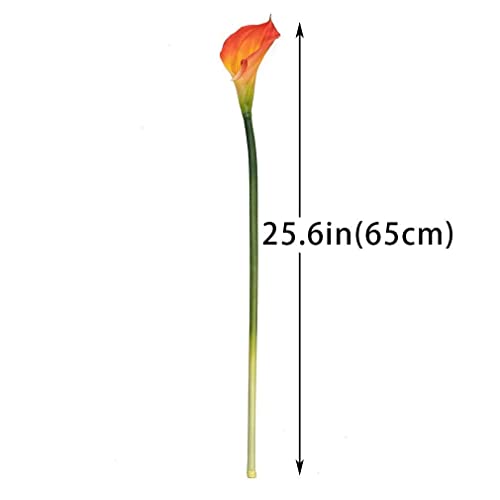 Artificial Flowers Calla Lily 25.6" Latex Bouquet 5 Pcs Yellow N107