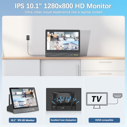 5MP Outdoor Wireless Security Camera System with Night Vision I837239