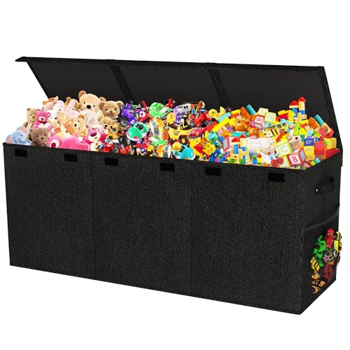 Extra Large Collapsible Toy Box with Lids, Gray P45959