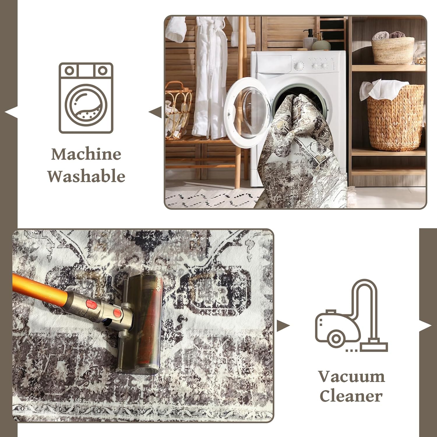 5x7 Machine Washable Non-Slip Area Rug for Living Room N501572