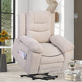 Power Lift Recliner Chair with Massage and Heat for Elderly, Beige C7169