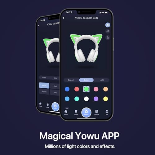 YOWU Cat Ear Headphones 4GS Wireless Bluetooth Noise Cancelling Headset with Mic Q849