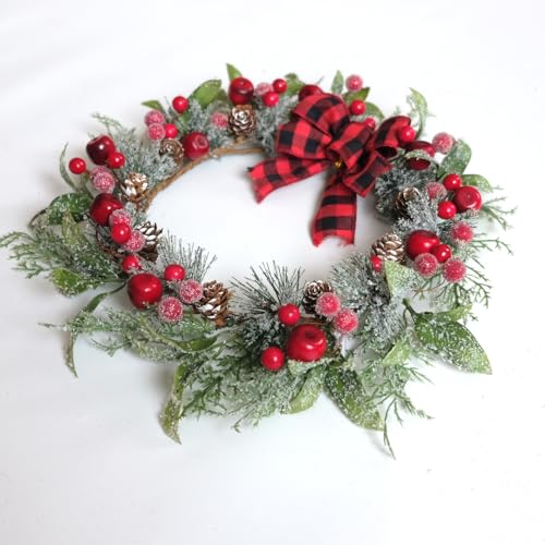 idyllic 4 PCS 12 Inch Christmas Wreath Set with Pine and Berries J67126