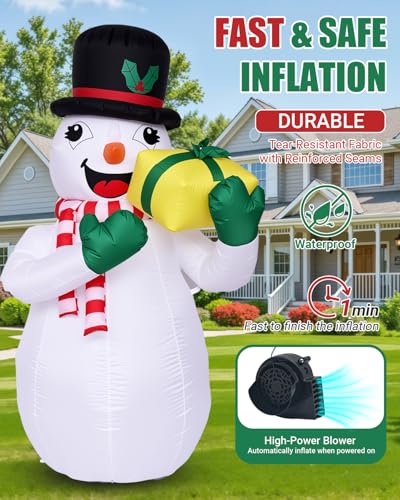 Christmas Inflatable Snowman with Penguin Yard Decoration with LED Lights K4000