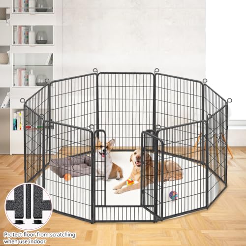 Dog Playpen 32 Inch 10 Panels Outdoor Dog Fence with Lock C803
