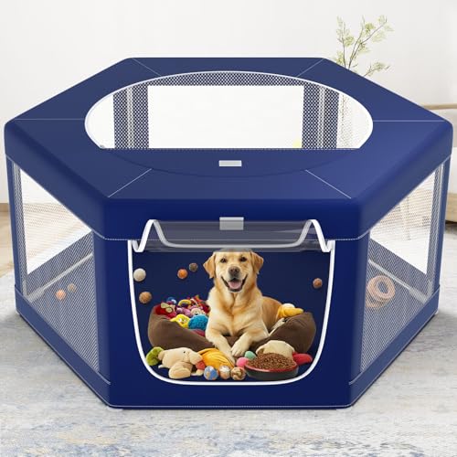 Puppy Playpen Indoor for Small Pets, 42x42x25 Inch with Gate U1971