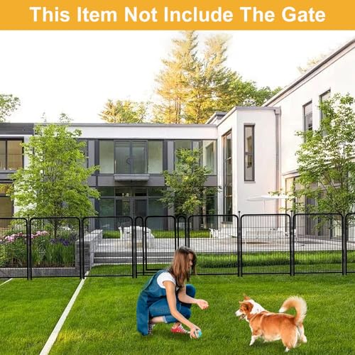 Tall Garden Fence 32in 8 Panels Metal Dog Pen Outdoor for Yard G496561
